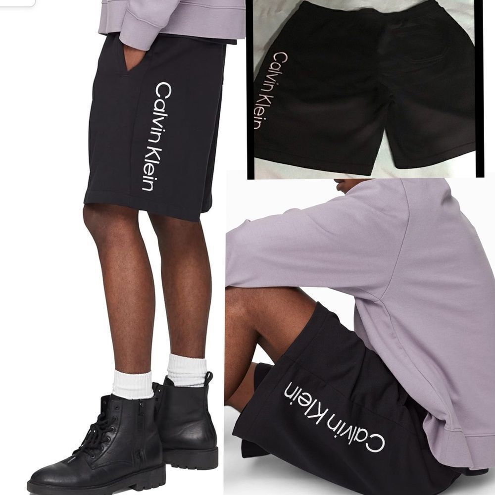 Calvin Klein Mens  Standard Logo French Terry Shorts Large
